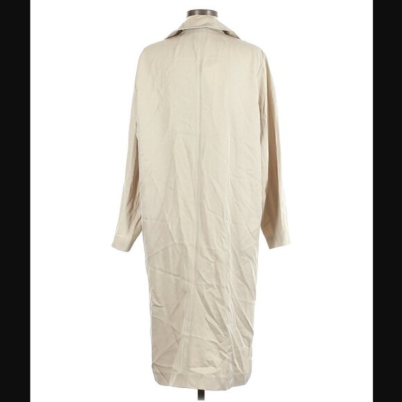 Sandro Trench Coat US L NWT EU 40 Robentine Notch Collar Beige Luxury - Picture 11 of 13